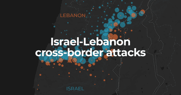 Mapping cross-border attacks between Israel and Lebanon