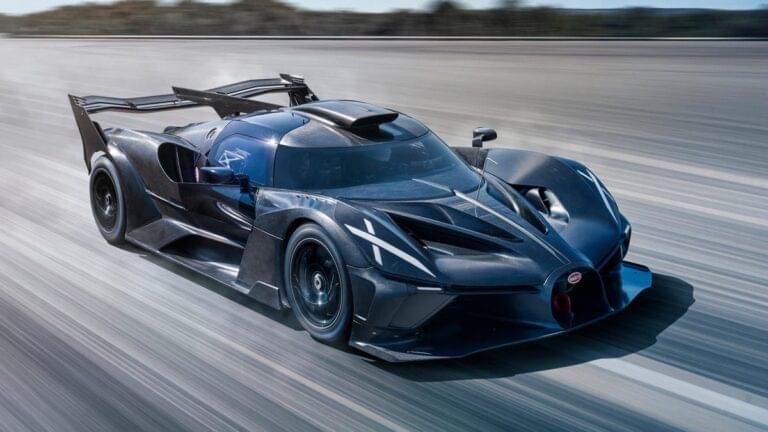 The pure racetrack Bugatti Bolide will be too fast for most racetracks